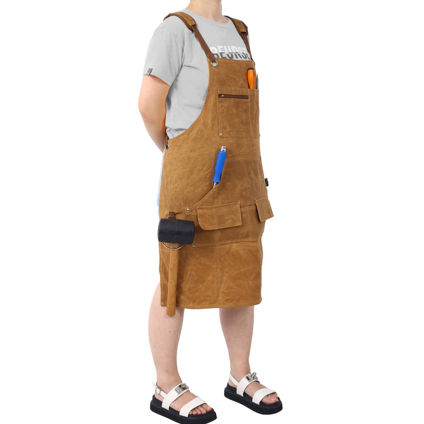 Vimora™ - Heavy-Duty Waxed Canvas Tool Apron, Fully Adjustable & Water-Resistant