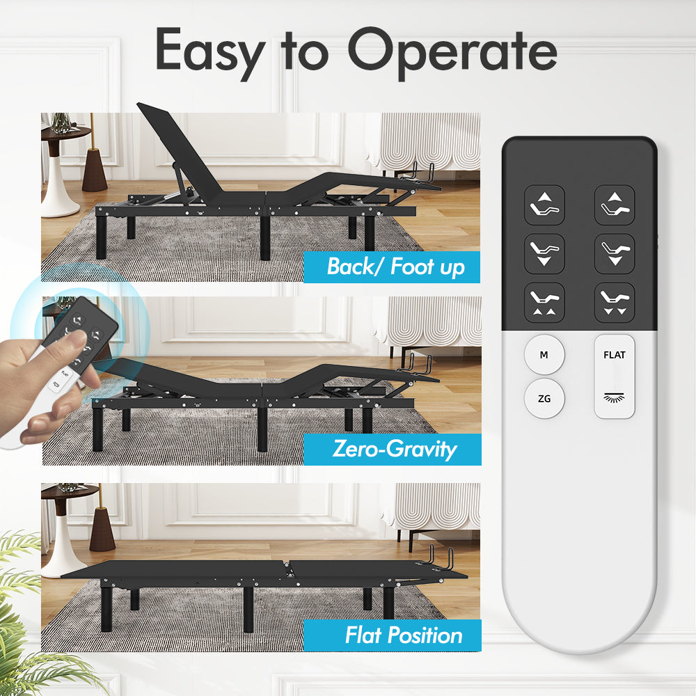 Vimora™ - Adjustable Twin XL Bed Frame with Wireless Remote, Zero Gravity & Underbed Lighting