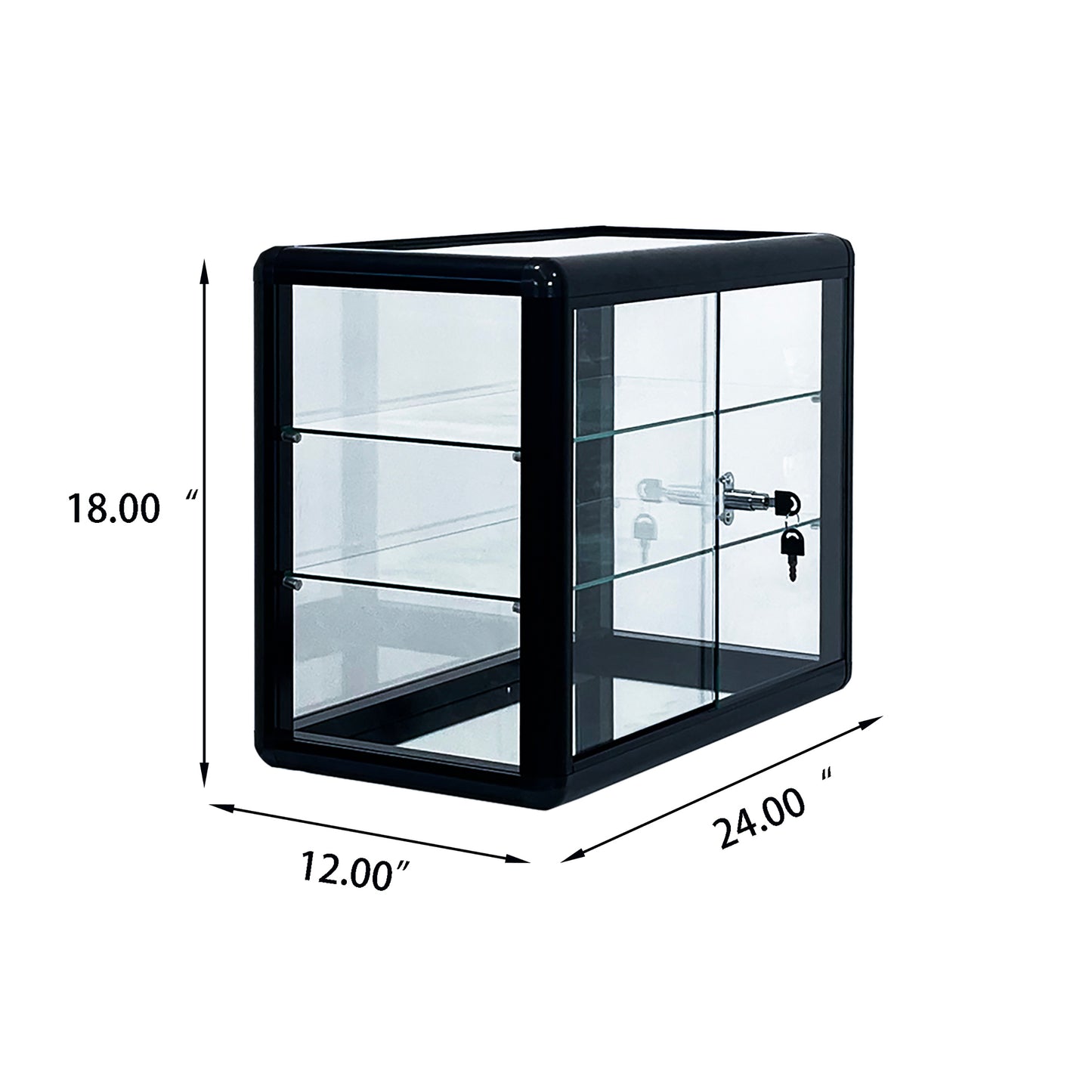 Vimora™ - Tempered Glass Countertop Display Cabinet with Lock & Sliding Door