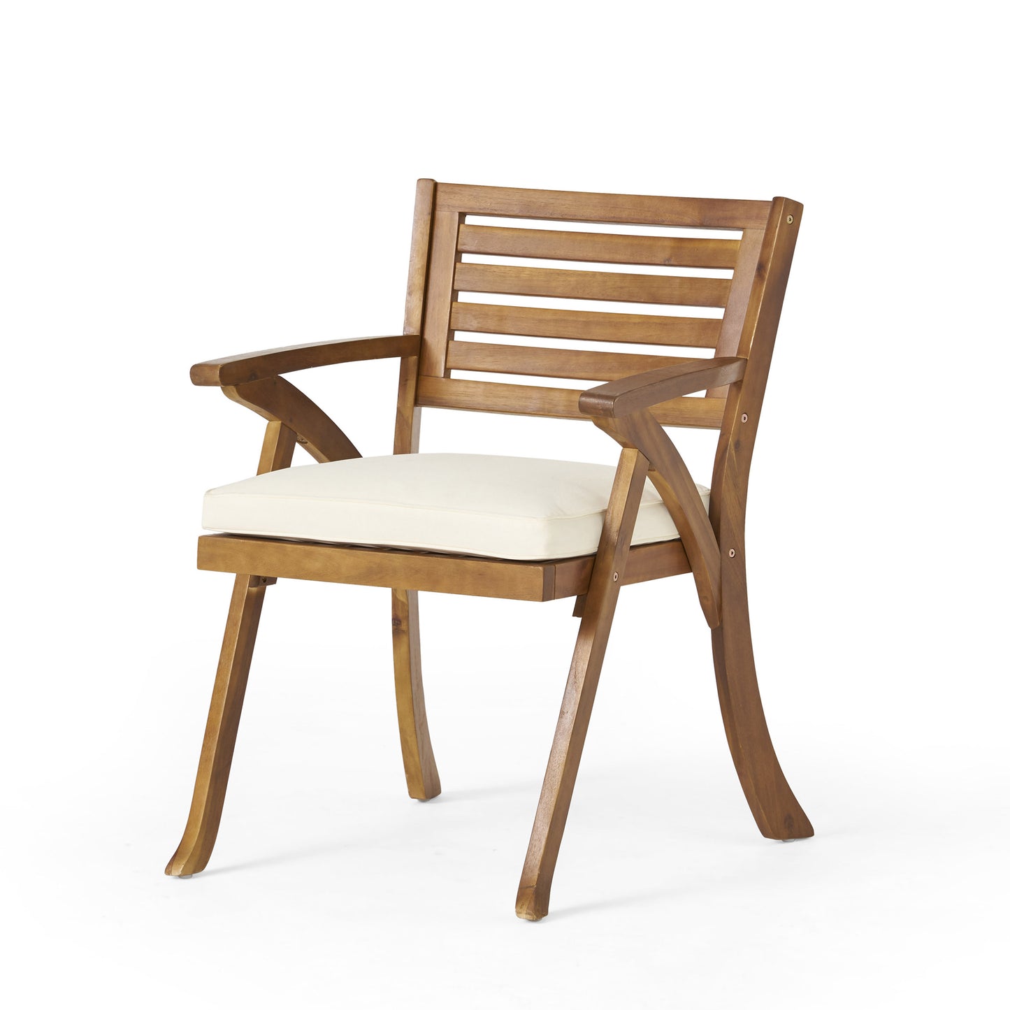 Vimora™ - Teak Acacia Wood Dining Chairs with Water-Resistant Cushions (Set of 2)