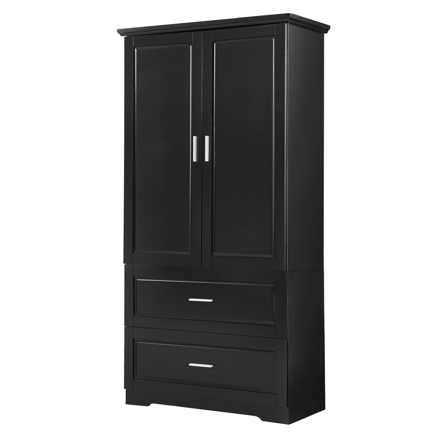 Vimora™ - Tall Black Bathroom Storage Cabinet with Adjustable Shelf and Drawers