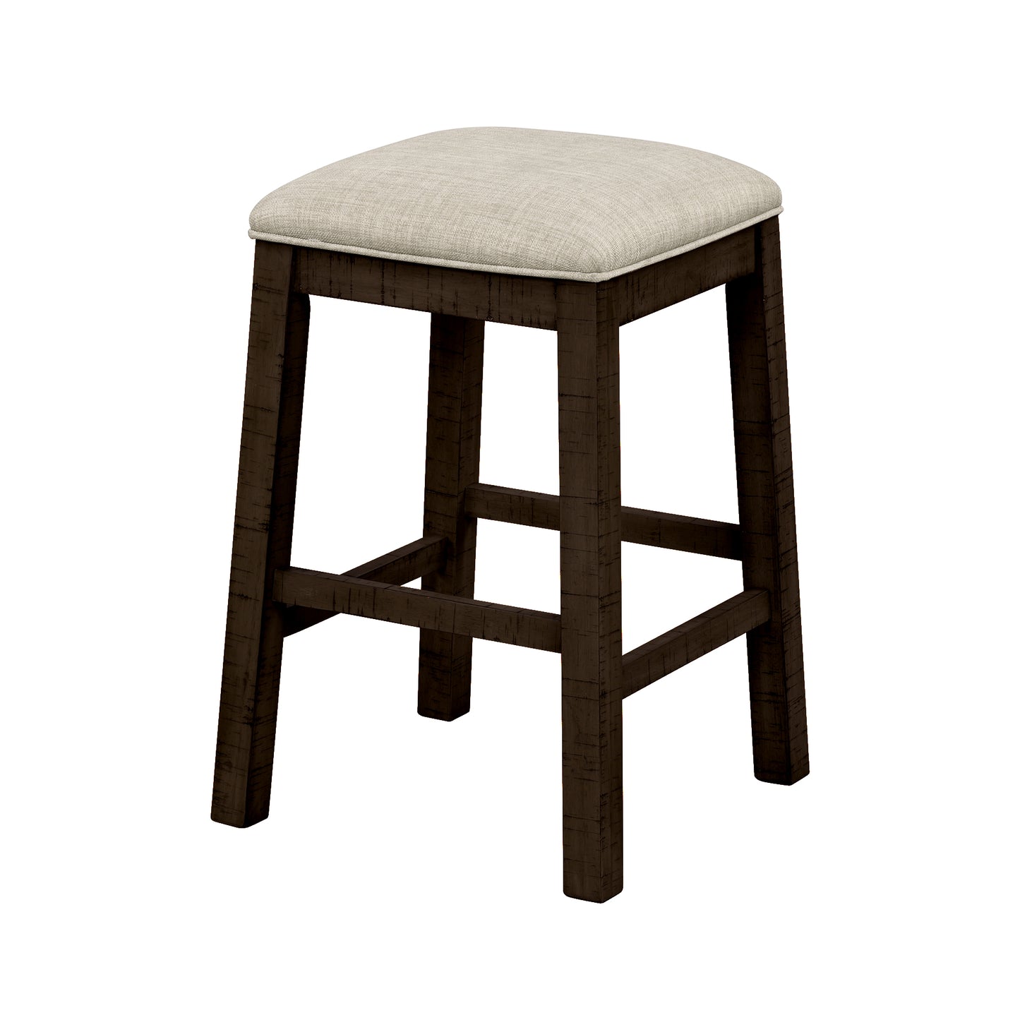Vimora™ - Rustic Brown Counter Height Dining Set with Padded Stools and Built-in Charging