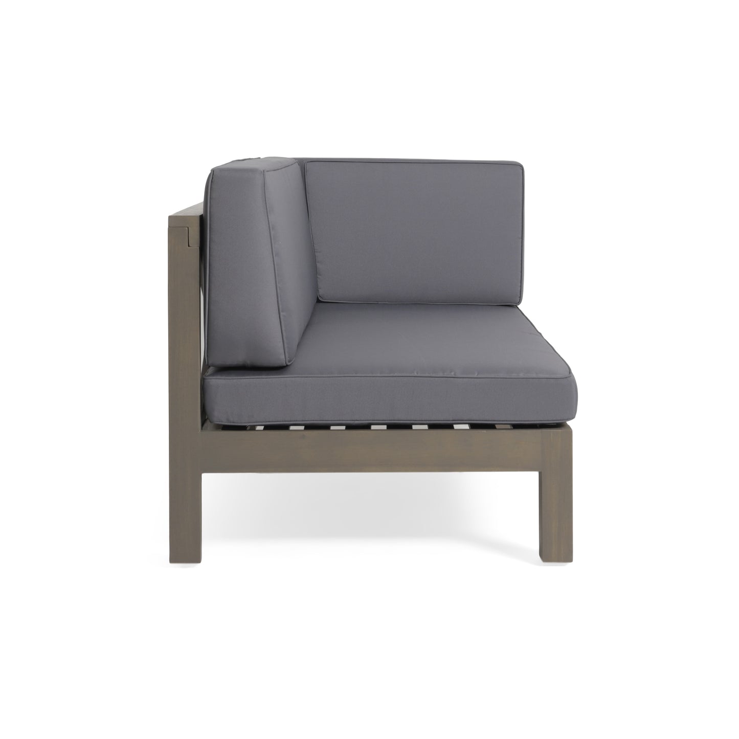 Vimora™ - Right Corner Bench in Dark Grey with Water-Resistant Cushions