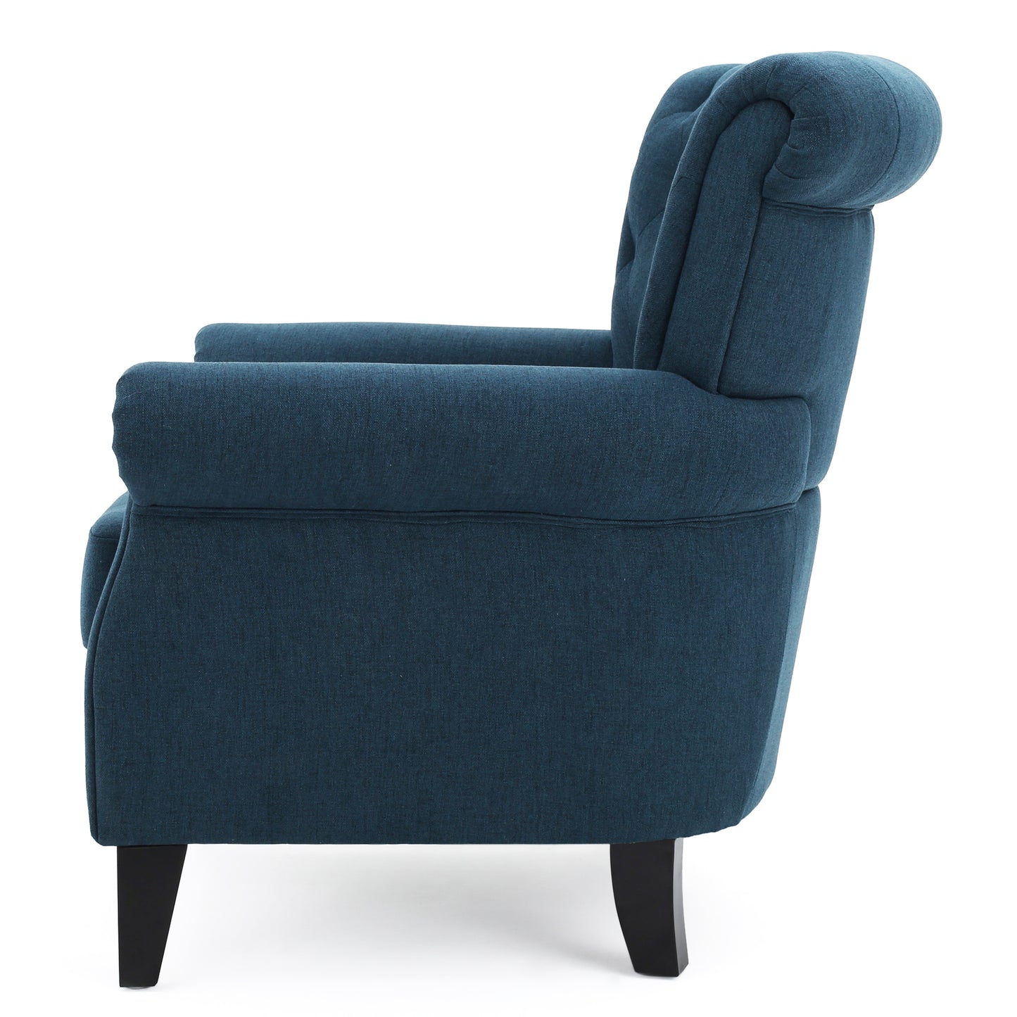 Vimora™ - Springfield Tufted Navy Blue Fabric Club Chair with Nailhead Trim and Cushion