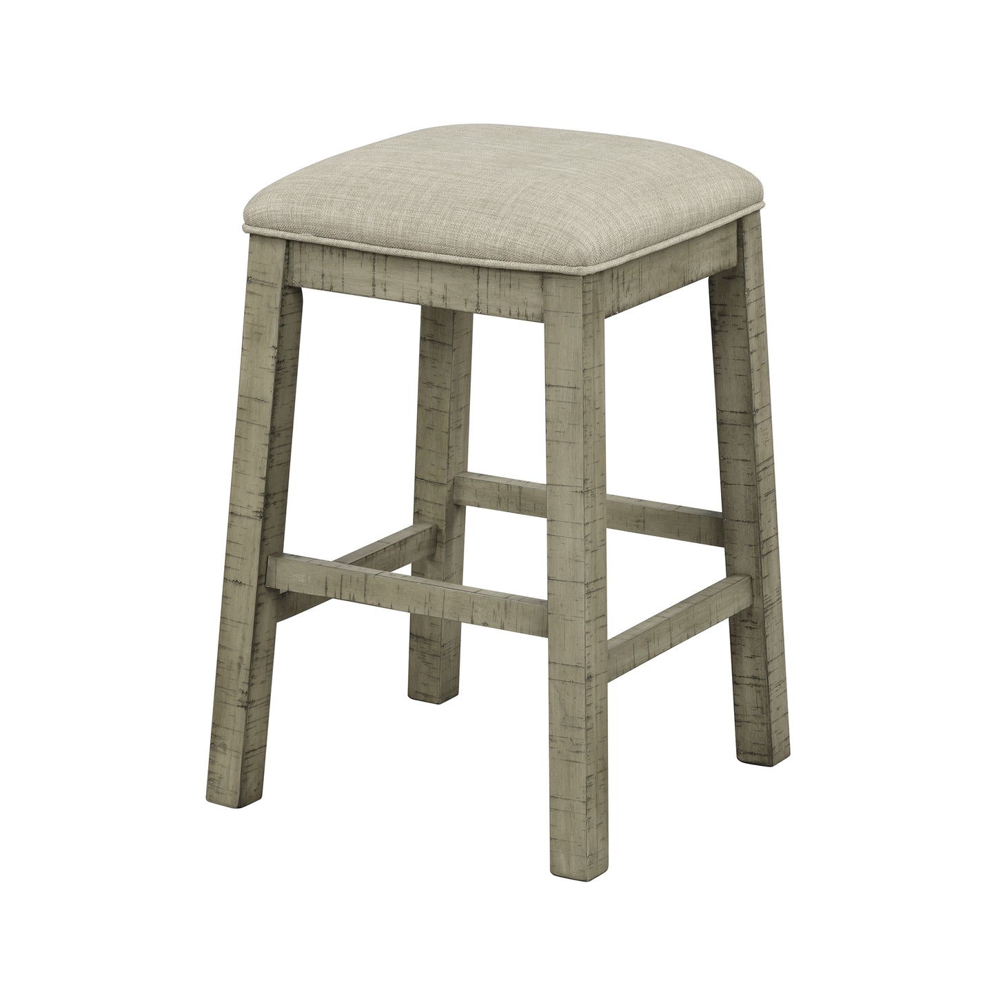 Vimora™ - Rustic 4-Piece Counter Height Dining Set with Padded Stools and Charging Socket