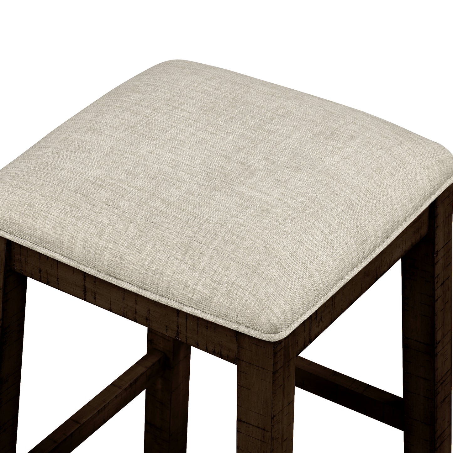 Vimora™ - Rustic Brown Counter Height Dining Set with Padded Stools and Built-in Charging