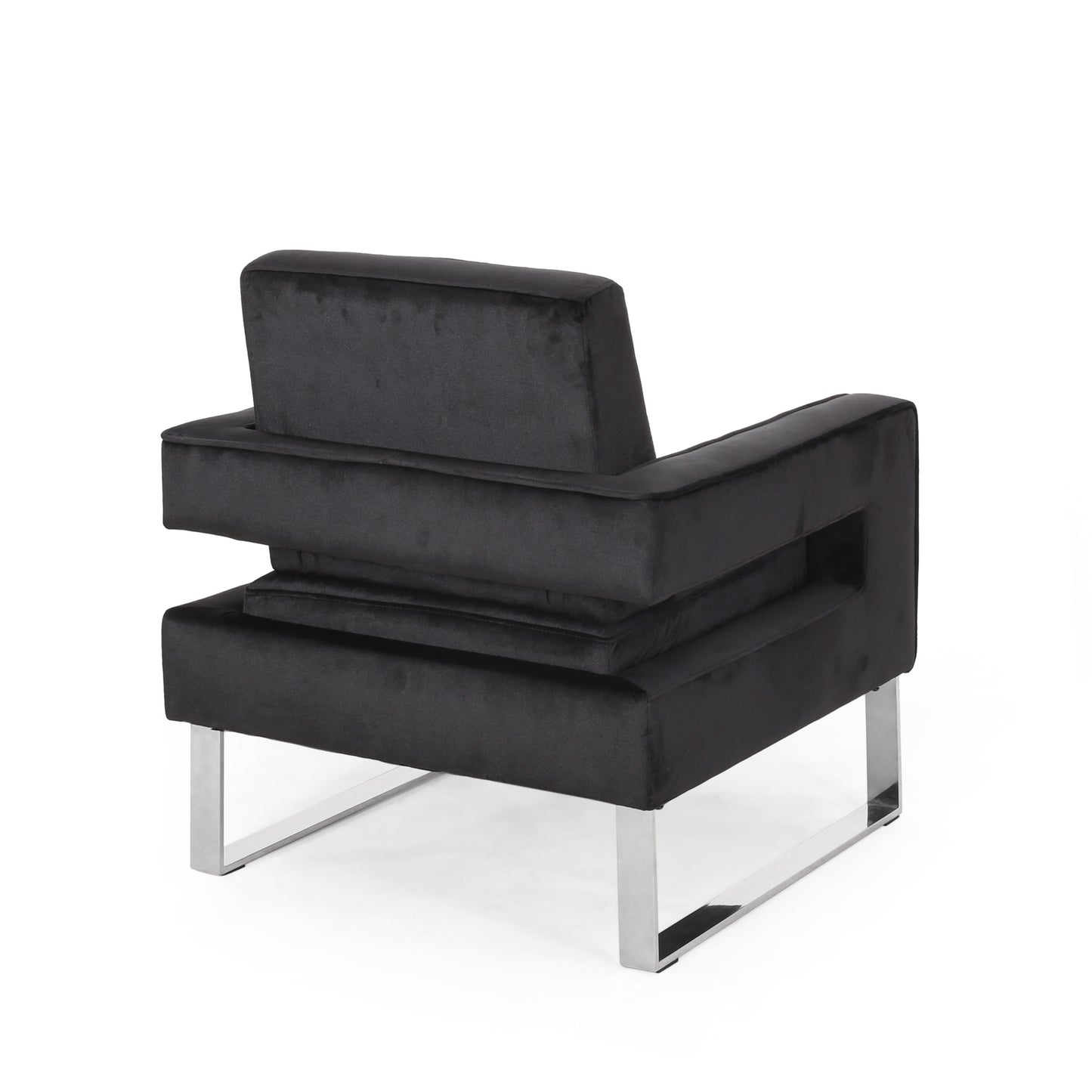 Franklin™ - Modern Velvet Club Chair with Geometric Design and Silver Accents