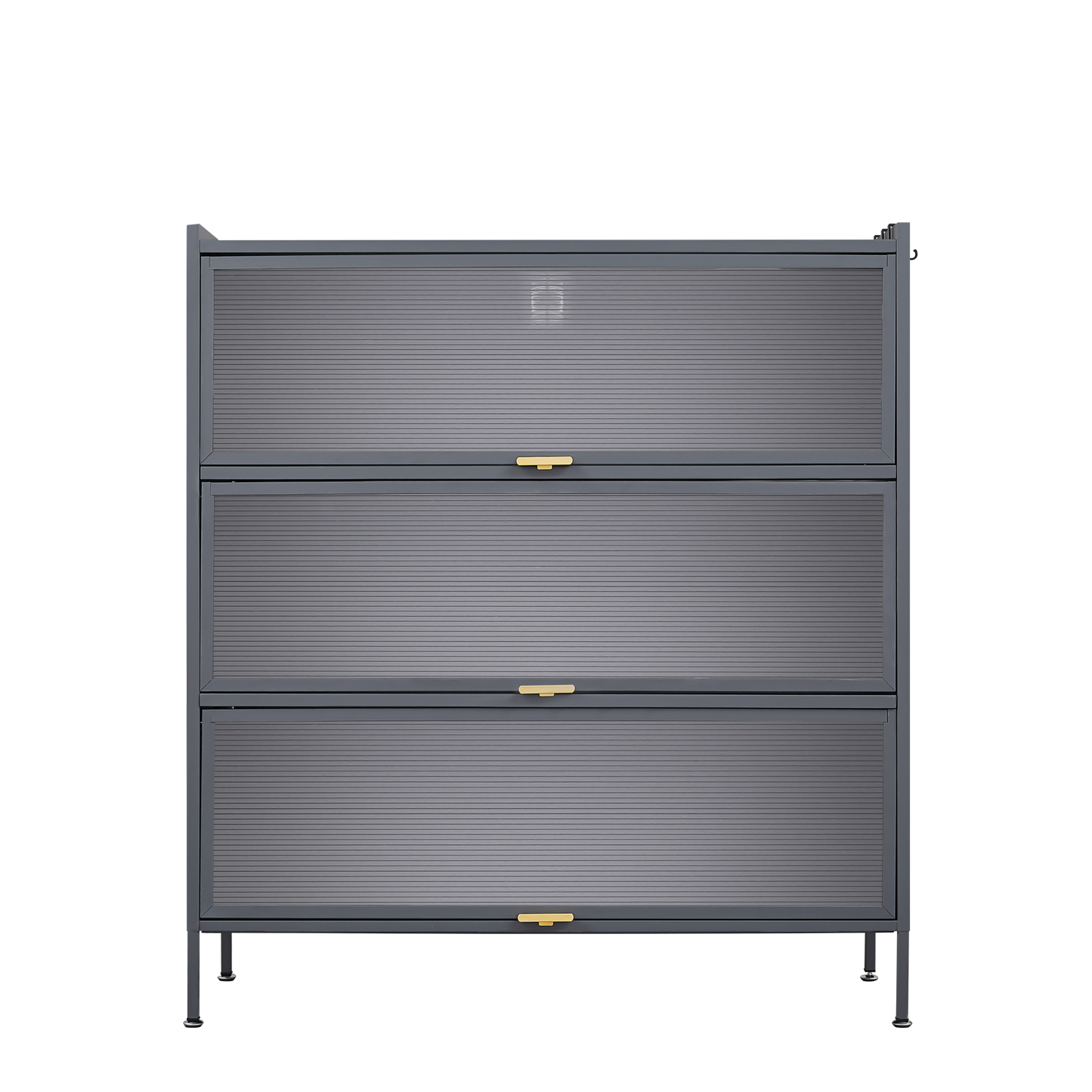 Vimora™ - 3 Tier Metal Pantry Storage Cabinet with Microwave Rack & Adjustable Hooks