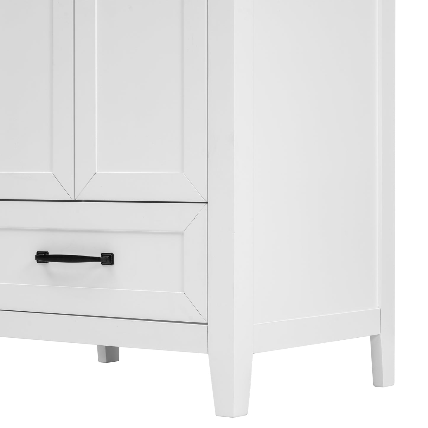Vimora™ - 24" White Bathroom Vanity with Sink, Solid Wood & MDF, Ample Storage, Modern Design
