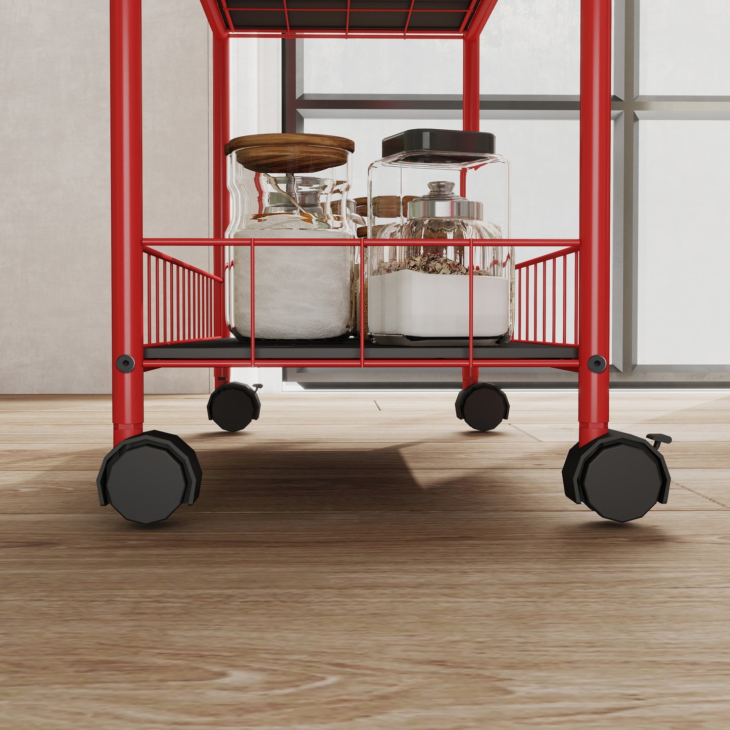 Vimora™ - Red 6-Tier Slim Rolling Storage Cart with Wheels