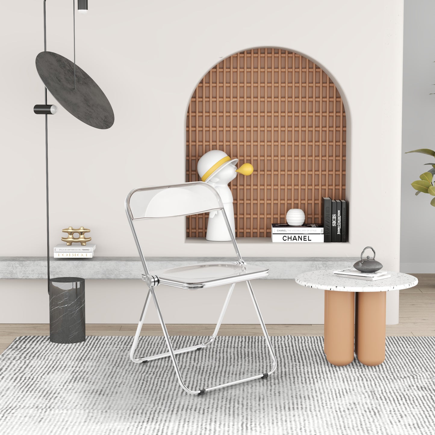 Vimora™ - Stackable Transparent Folding Chair with Chrome Frame