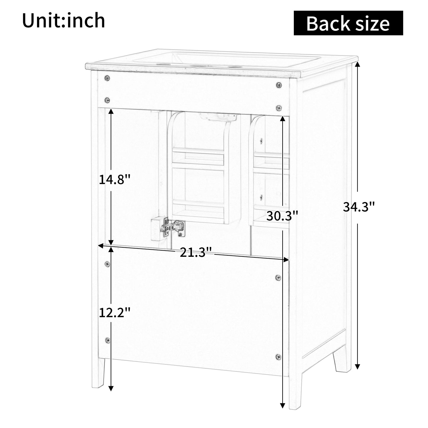 Vimora™ - 24" White Bathroom Vanity with Sink, Solid Wood & MDF, Ample Storage, Modern Design