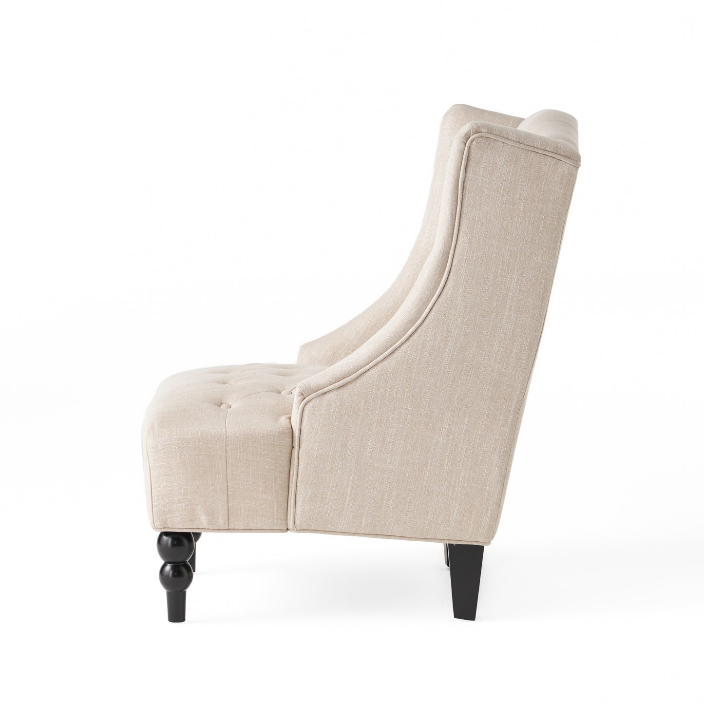 Yvonne™ - Elegant Wingback Club Chair with Button-Tufted Design and Birch Wood Legs