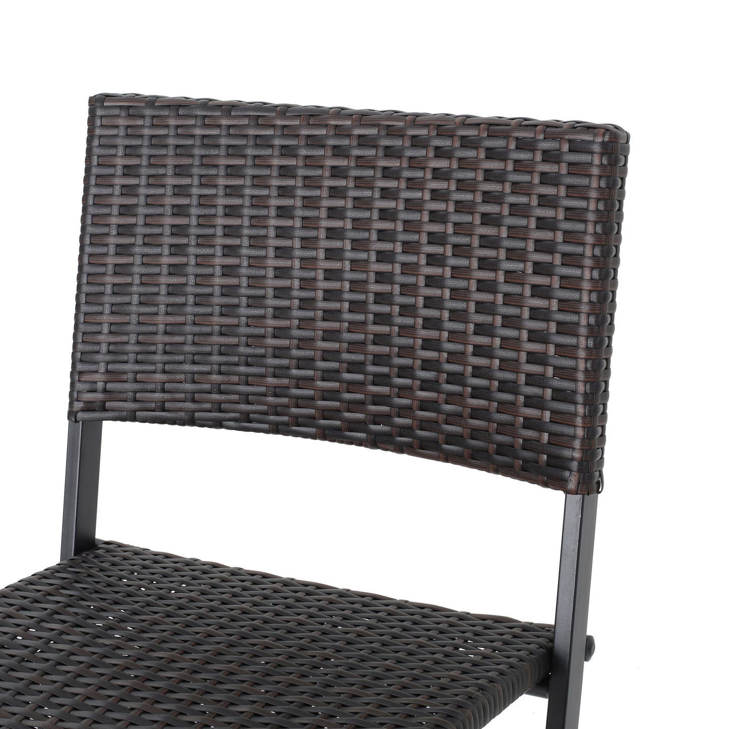 Vimora™ - Outdoor Foldable Wicker Barstools, Faux Rattan Patio Chairs, Brown Multi (Set of 2)