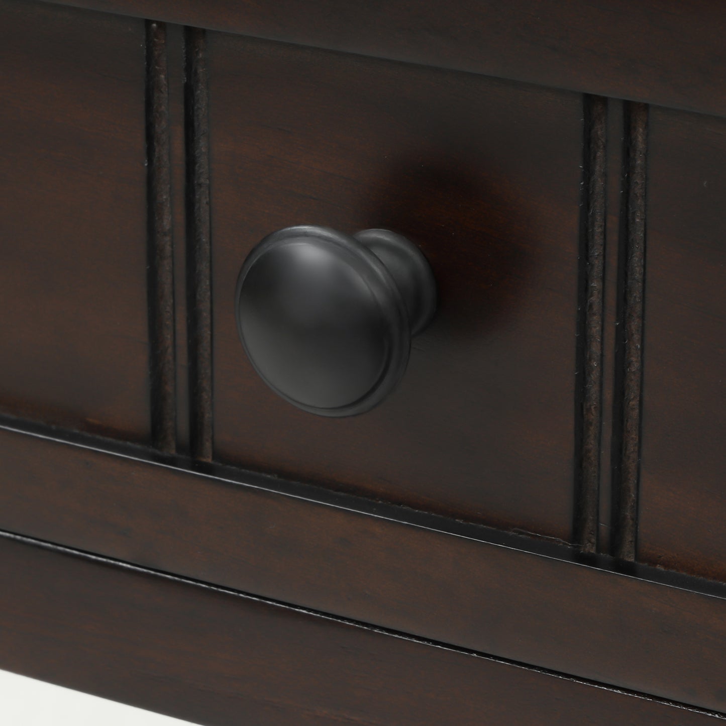 Sophie™️ - Narrow Console Desk with Storage Drawers and Bottom Shelf in Espresso