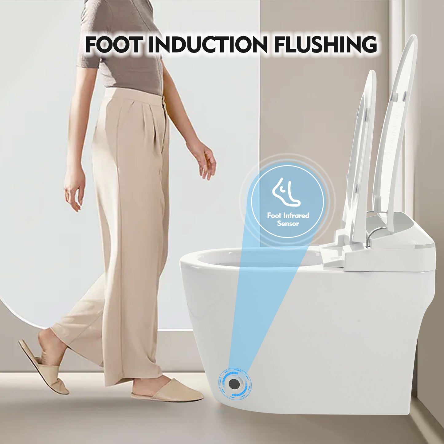 Vimora™ - Heated Seat Smart Toilet with Foot Sensor Flush and Soft Night Light