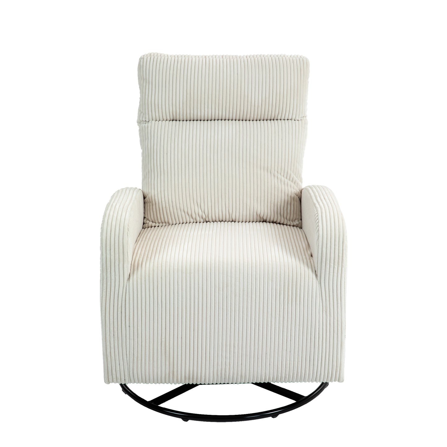Vimora™ - Beige Upholstered Swivel Glider Rocking Chair