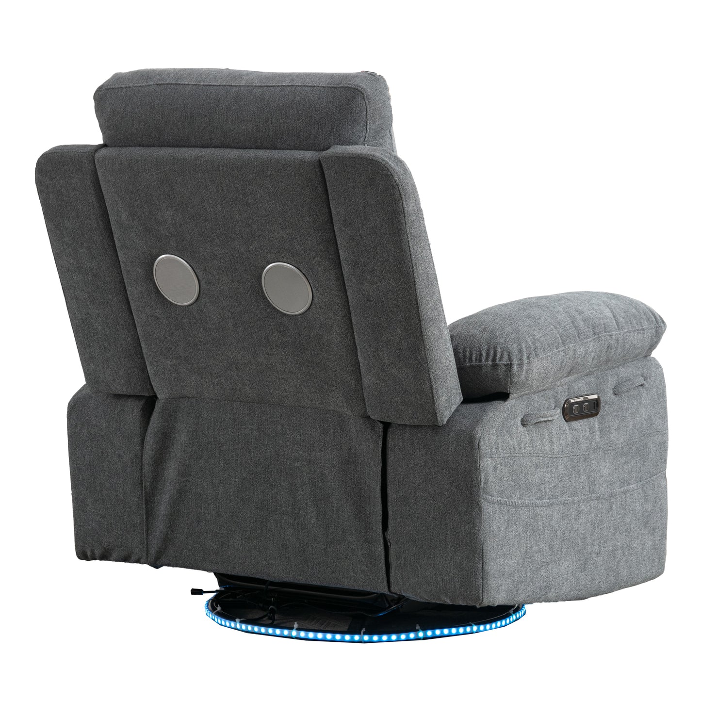 Vimora™ - Light Grey Power Recliner Glider Chair with Bluetooth Speaker and LED Light