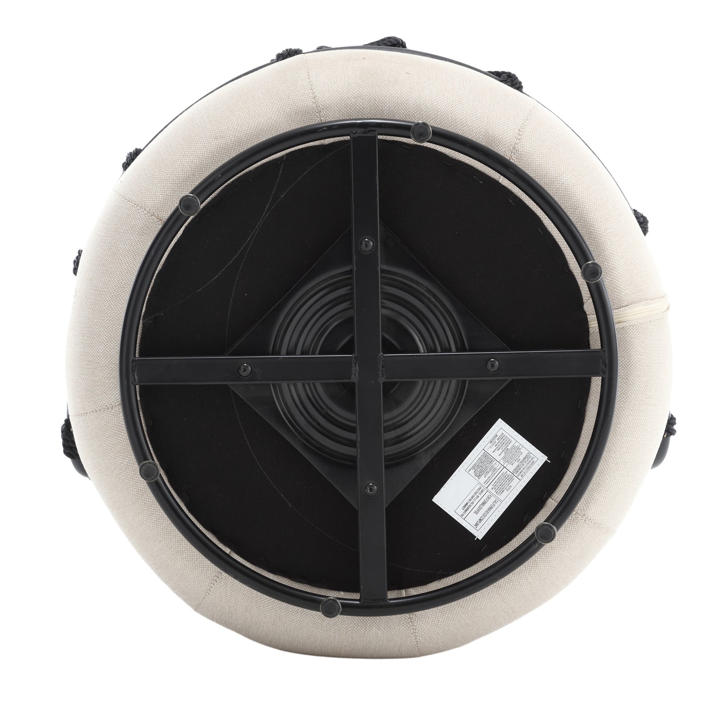 Vimora™ - Beige Upholstered Tufted Accent Chair with Metal Stand for Living Room and Office