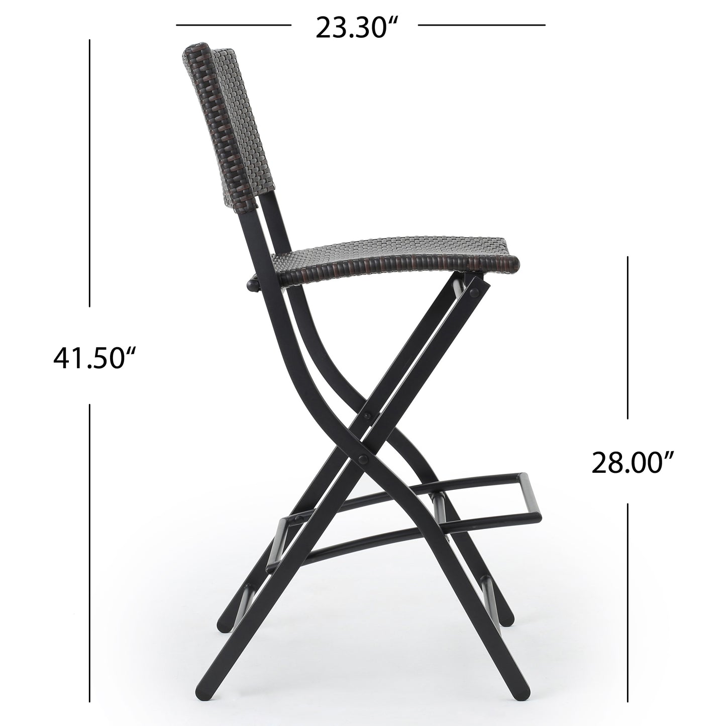 Vimora™ - Outdoor Foldable Wicker Barstools, Faux Rattan Patio Chairs, Brown Multi (Set of 2)