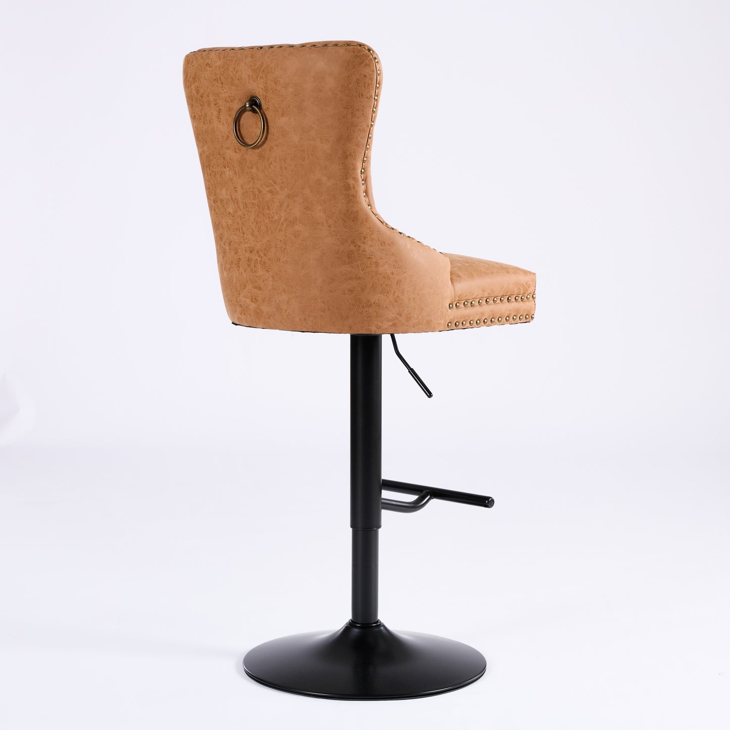 Vimora™ - Adjustable Vintage PU Swivel Bar Stools Set of 2 (Orange)
