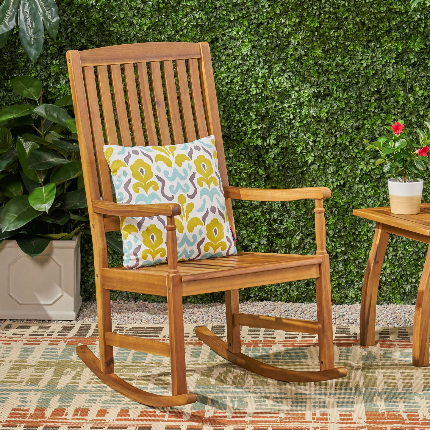 Vimora™ - Acacia Wood Rocking Chair with Rustic Design