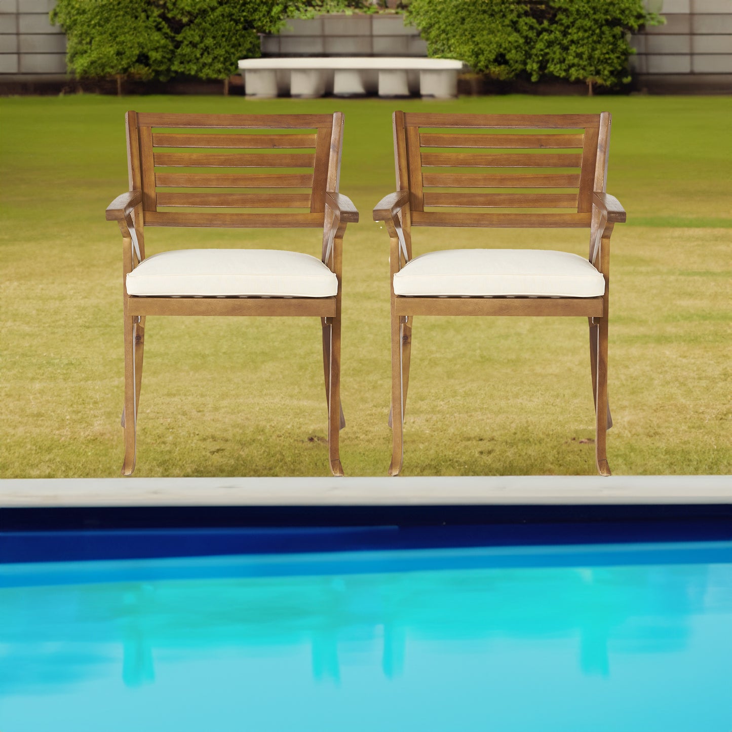 Sophia™ - Teak Acacia 5-Piece Outdoor Dining Set with Cushions