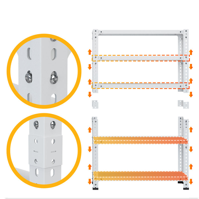 Vimora™ - Adjustable White Carbon Steel Storage Rack with 5 Shelves