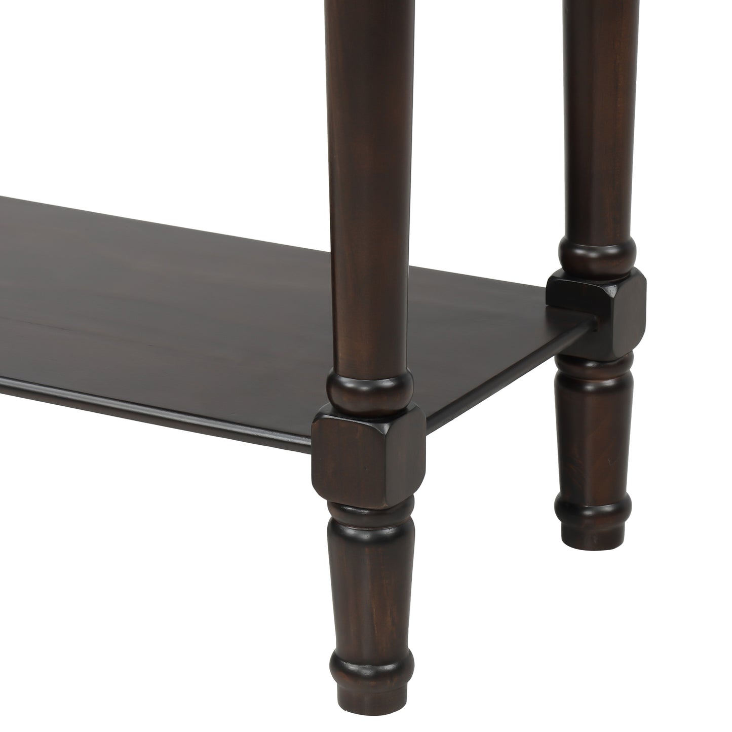 Sophie™️ - Narrow Console Desk with Storage Drawers and Bottom Shelf in Espresso