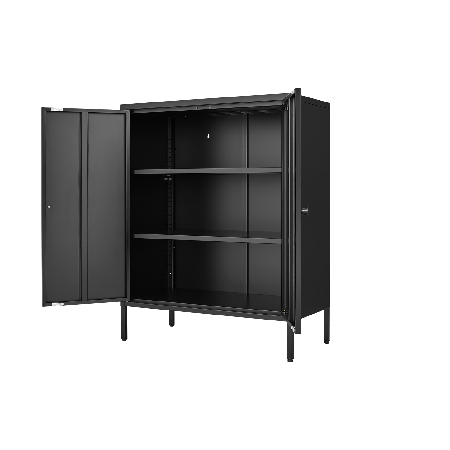 Vimora™ - Kitchen Buffet Server Table with Doors, Metal Sideboard Console Cabinet in Black
