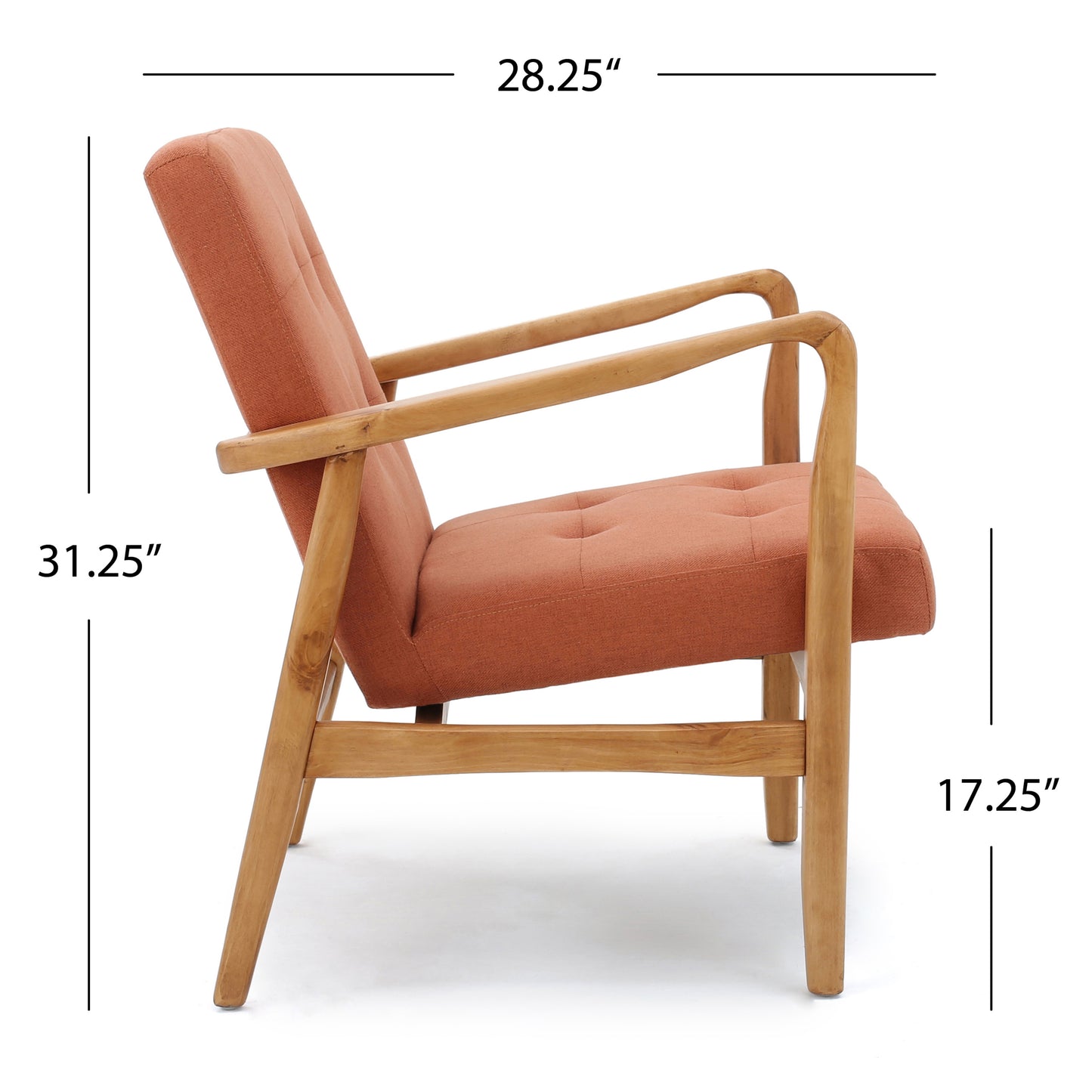 Vimora™ - Stylish Orange Club Chair with Plush Button Tufting