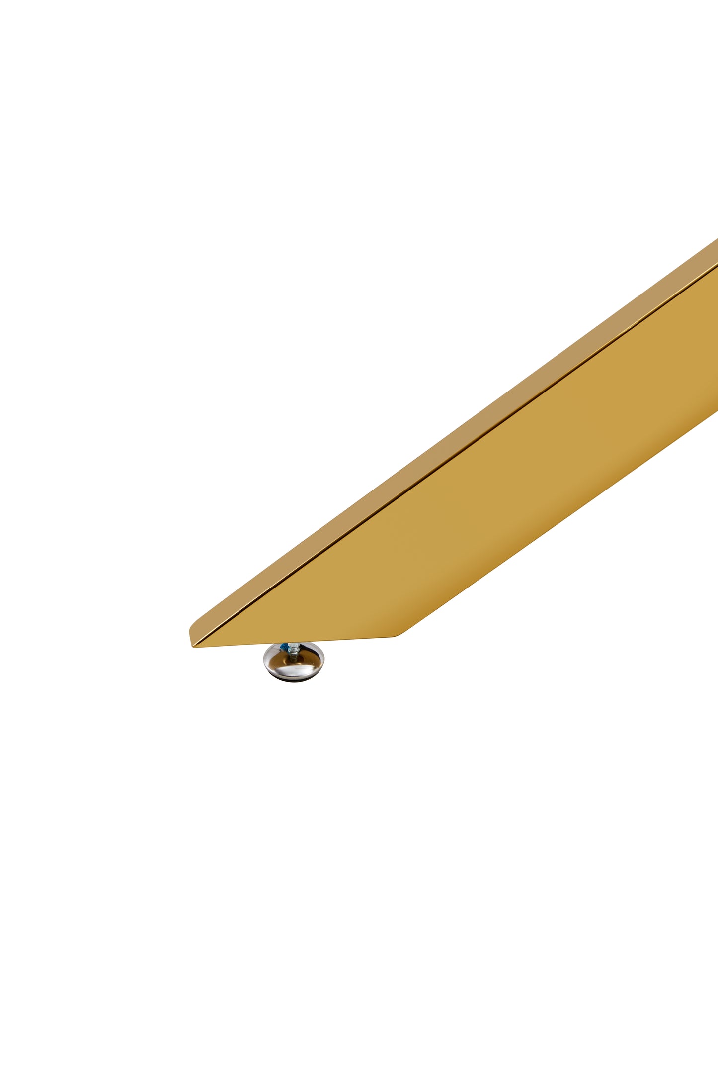 Vimora™ - 63" Tempered Glass Dining Table with Golden Metal Legs
