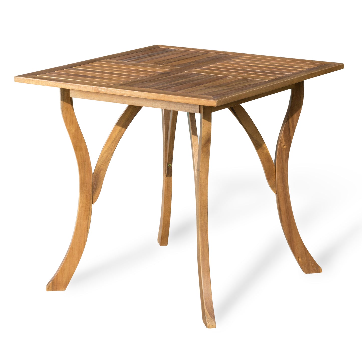 Teak-Finished 31.5'' Square Acacia Wood Outdoor Table for Stylish Patios
