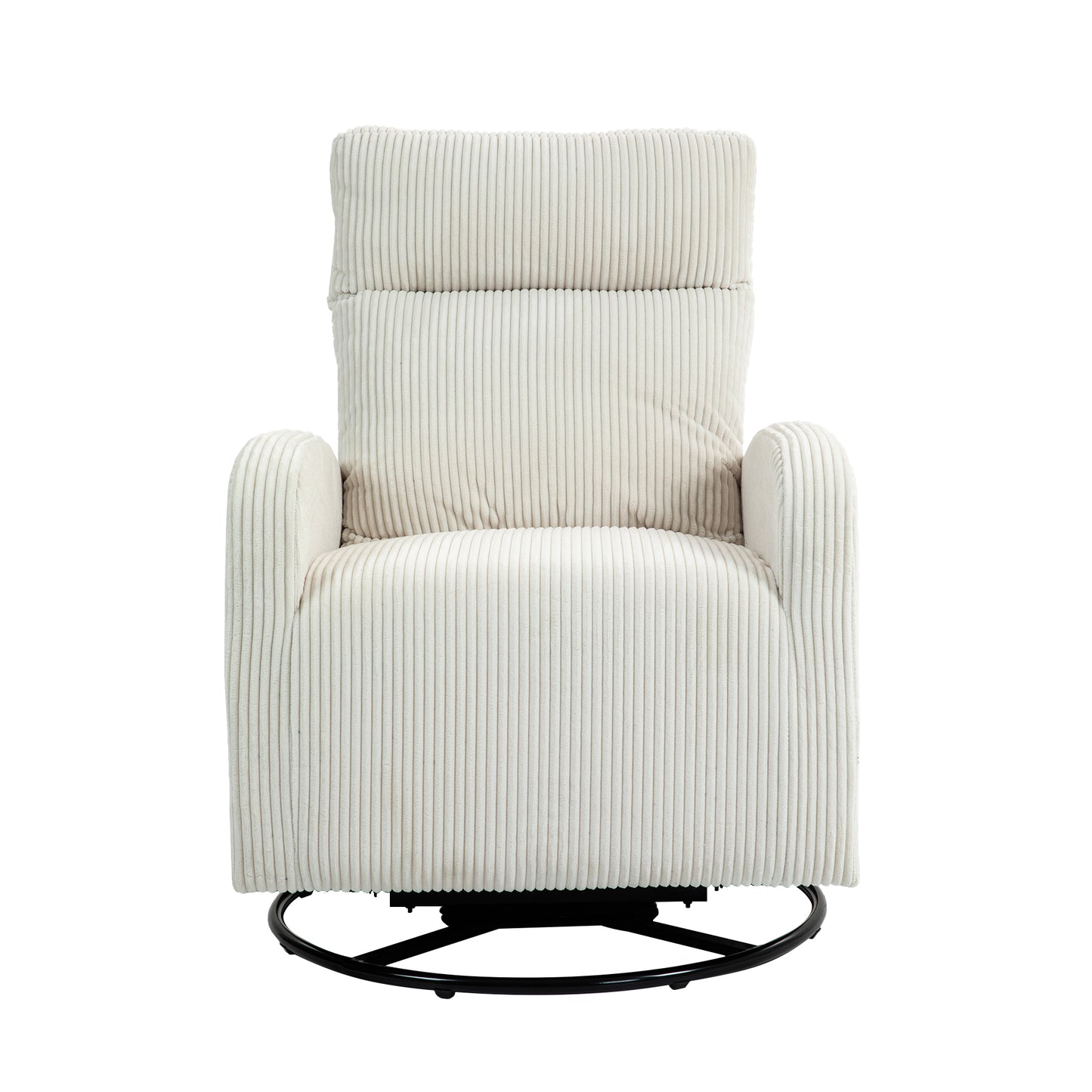 Vimora™ - Beige Upholstered Swivel Glider Rocking Chair