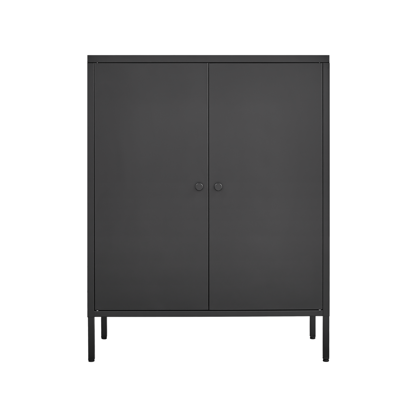 Vimora™ - Kitchen Buffet Server Table with Doors, Metal Sideboard Console Cabinet in Black