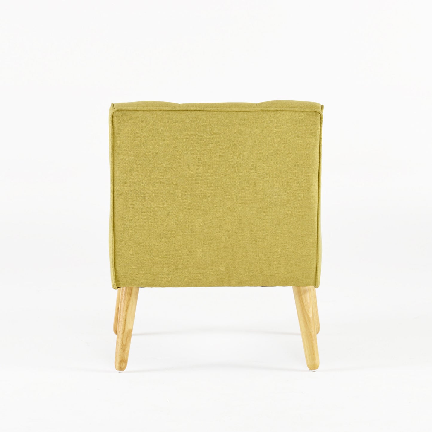 Vimora™ - Yellow Mid-Century Modern Arm Chair with Tufted Back and Birch Wood Legs