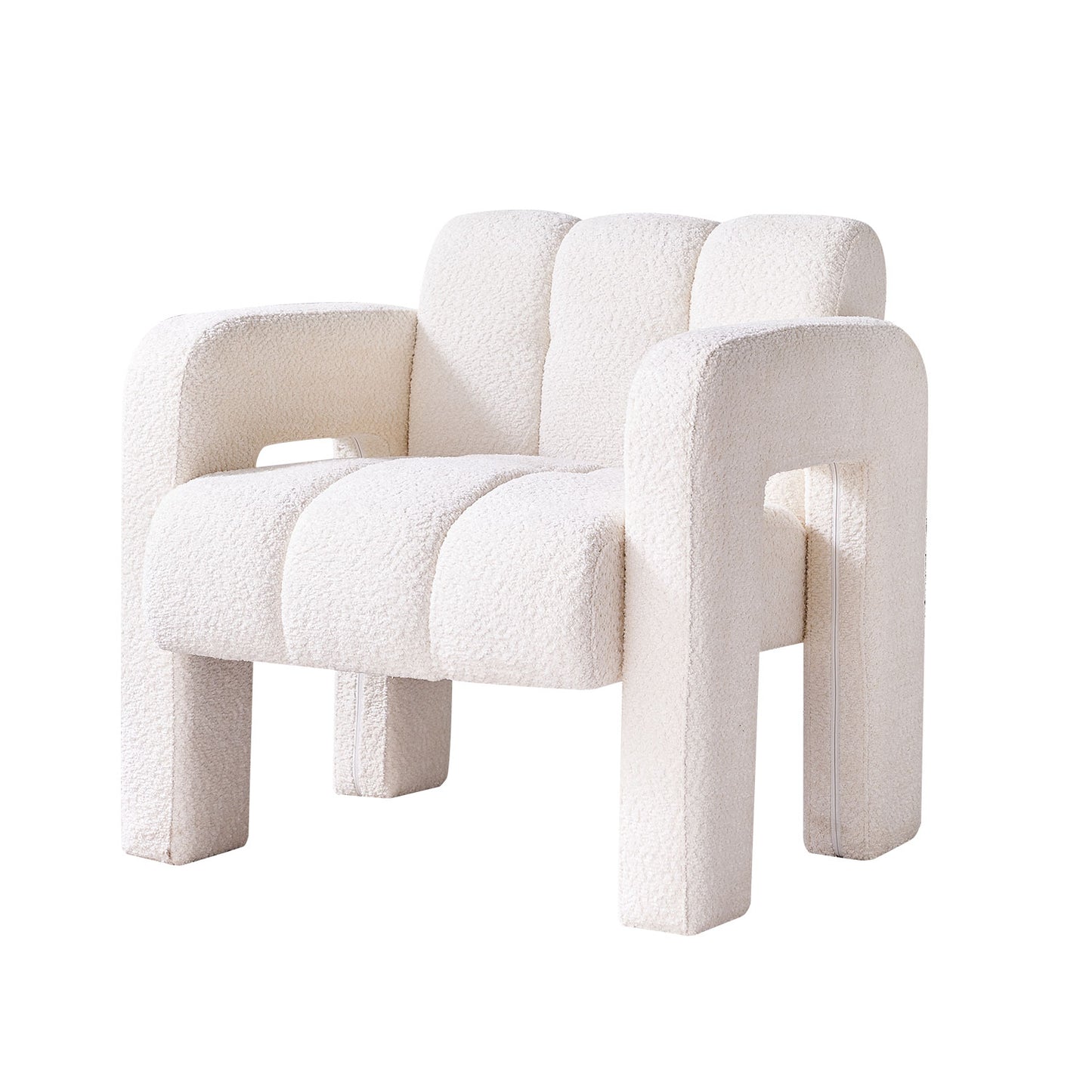 Vimora™ - Modern Beige Boucle Upholstered Accent Chair