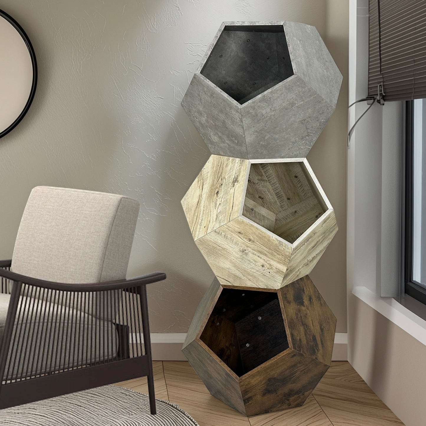 Lina™ Modern Cat Litter Box Furniture – Stylish Side Table & Multi-Use Pet House (Cement Gray)