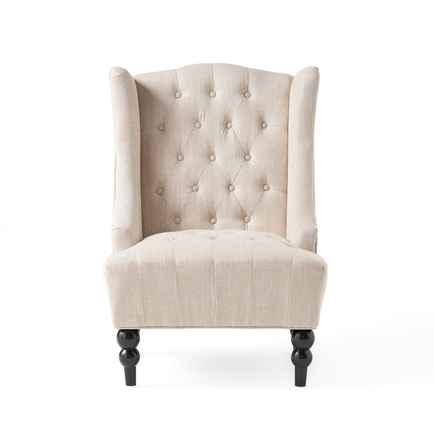 Yvonne™ - Elegant Wingback Club Chair with Button-Tufted Design and Birch Wood Legs