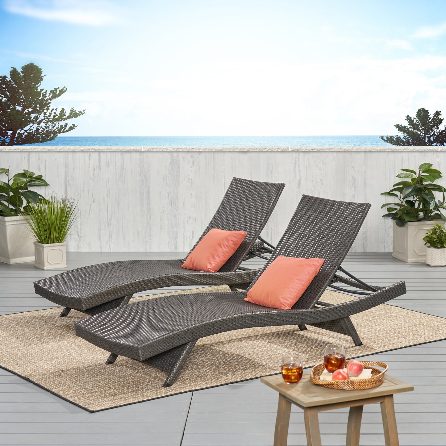 Emma™ - Salem PE Wicker Chaise Lounge for Stylish Outdoor Relaxation
