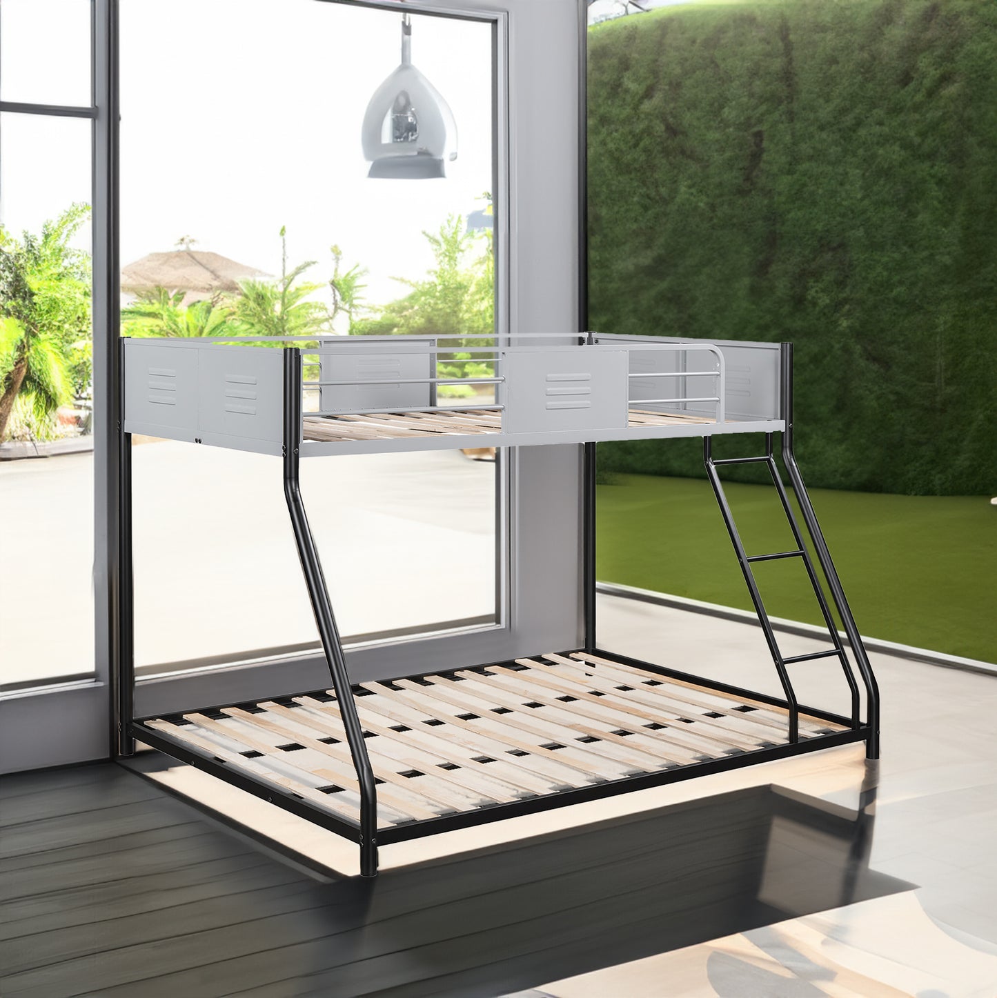 Vimora™ - Heavy-Duty Twin Over Full Bunk Bed with Noise Reduction and Safety Guardrails