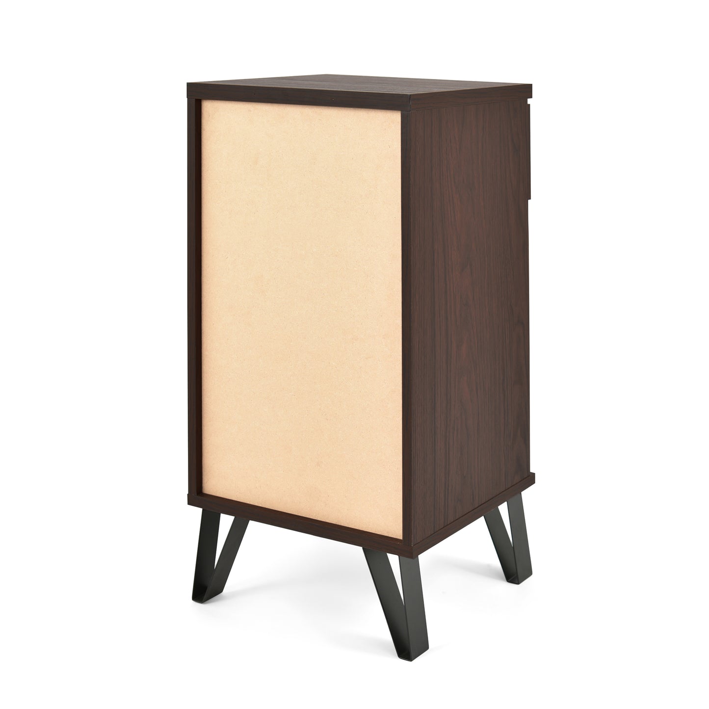 Luca™️ - Walnut 1 Drawer Tall End Table with Shelf for Modern Bedrooms