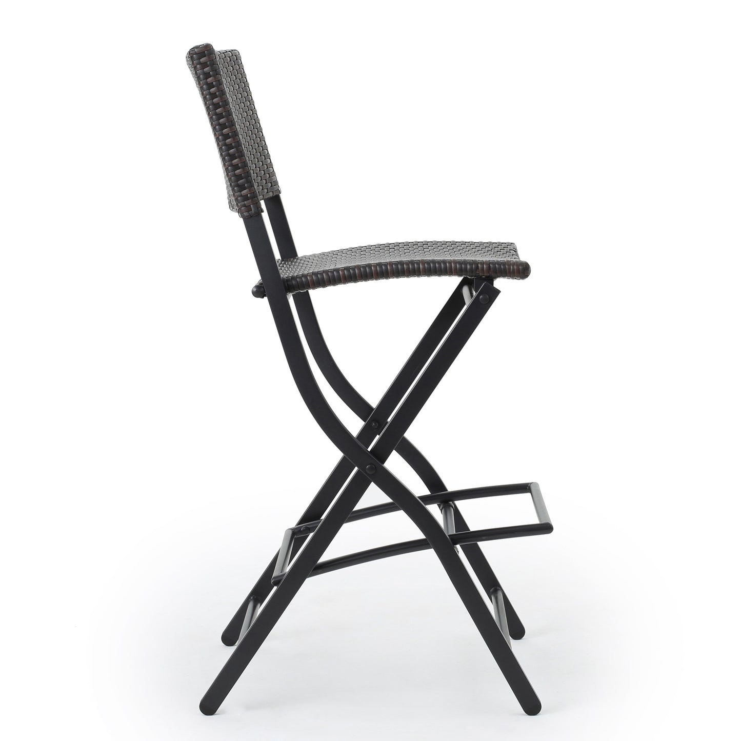 Vimora™ - Outdoor Foldable Wicker Barstools, Faux Rattan Patio Chairs, Brown Multi (Set of 2)