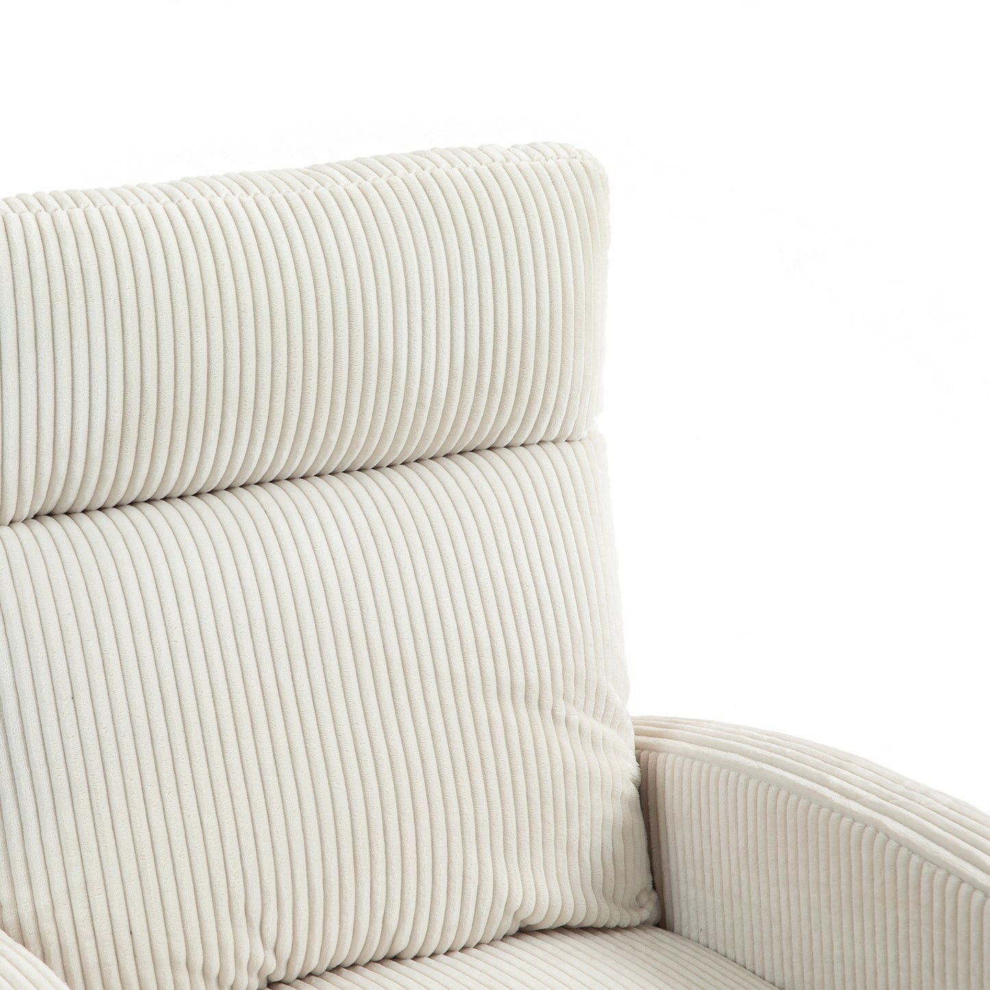 Vimora™ - Beige Upholstered Swivel Glider Rocking Chair
