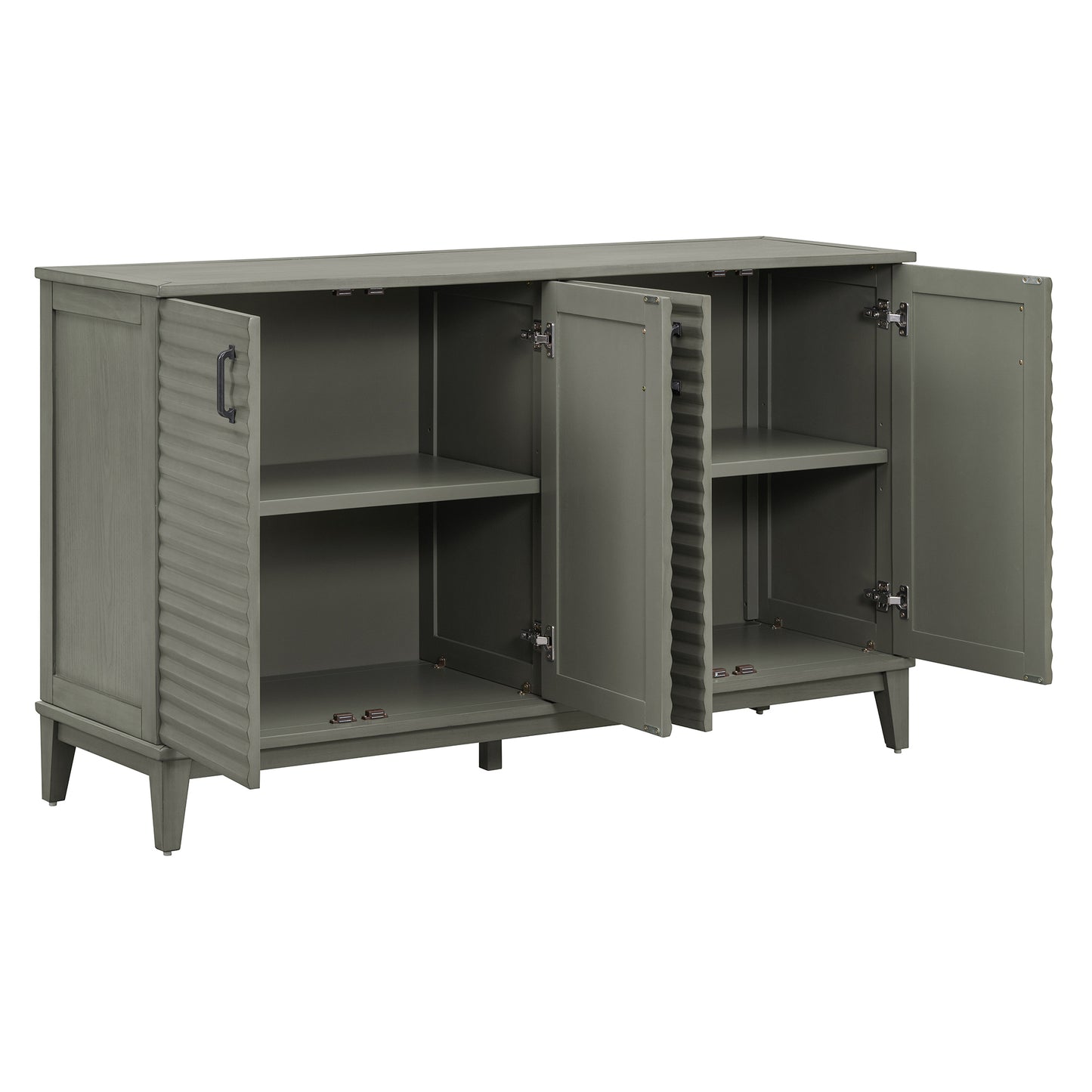 Vimora™ - Antique Gray 4-Door Sideboard with Adjustable Shelves and Metal Handles