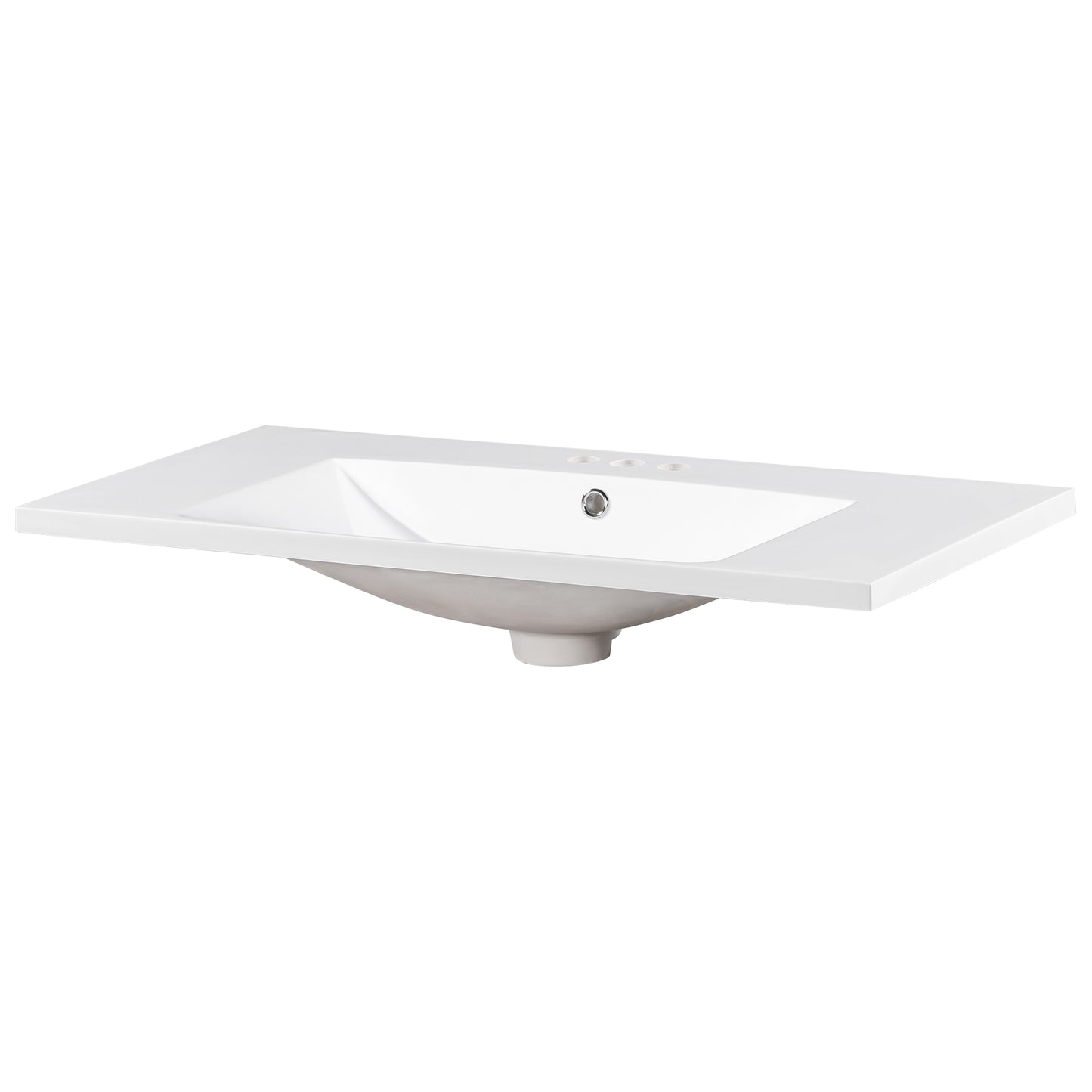 Vimora™ - 36" Single Bathroom Basin Sink, Resin Vanity Top with 3 Faucet Holes
