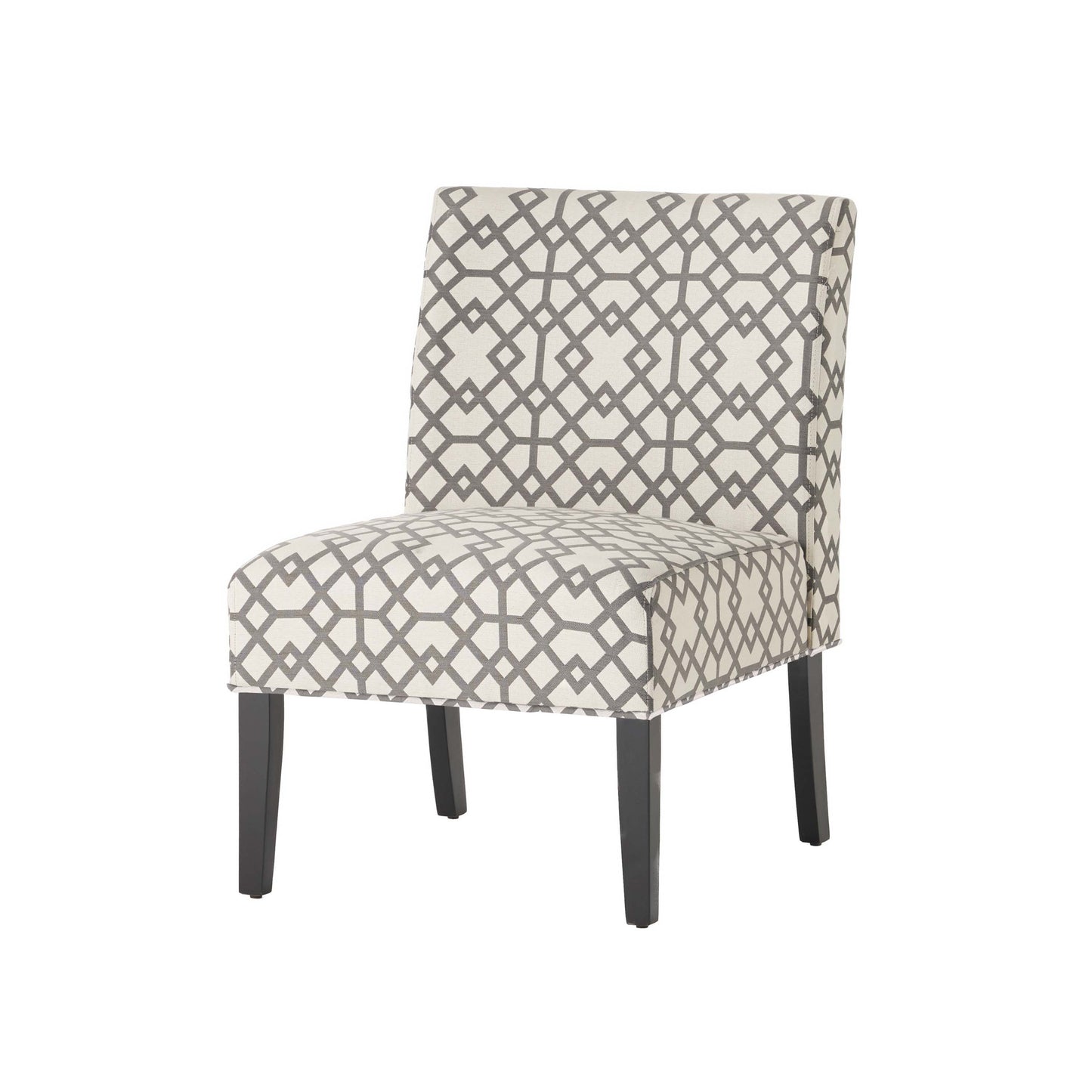 Vimora™ - Contemporary Grey and Ivory Upholstered Accent Chair with Tapered Legs
