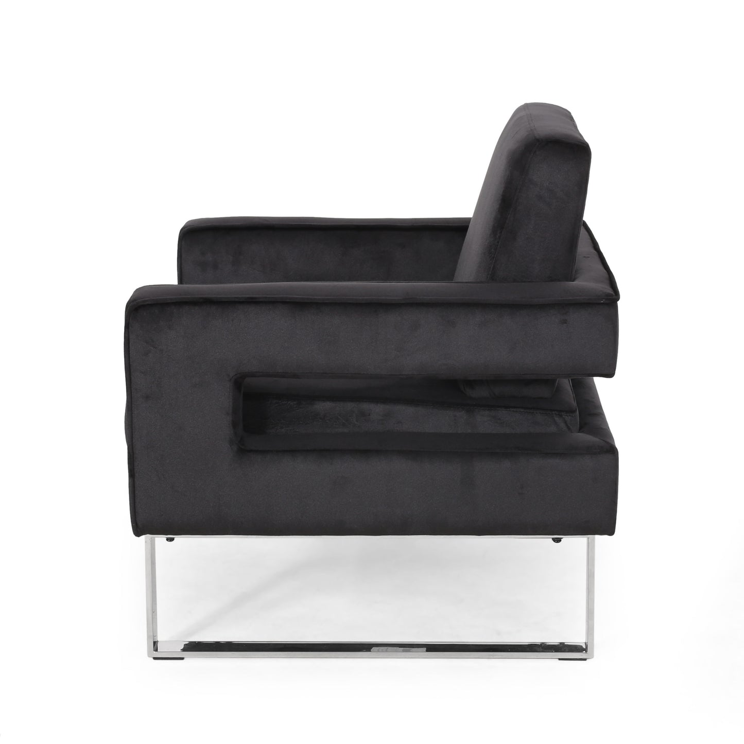 Franklin™ - Modern Velvet Club Chair with Geometric Design and Silver Accents