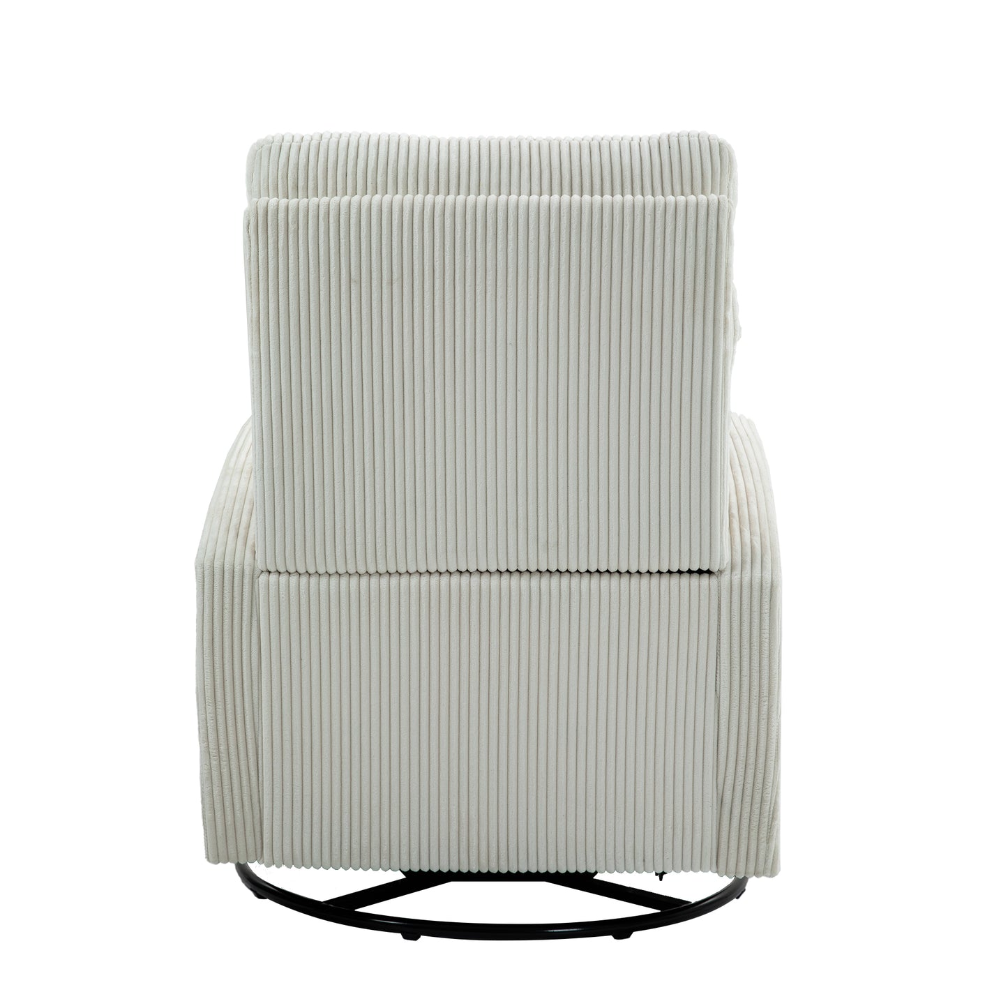 Vimora™ - Beige Upholstered Swivel Glider Rocking Chair