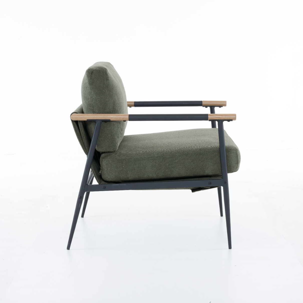 Vimora™ - Green Upholstered Modern Lounge Chair with Metal Frame for Living Room